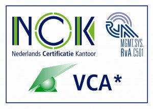 VCA* gecertificeerd door Nederlands Certificatie Kantoor
